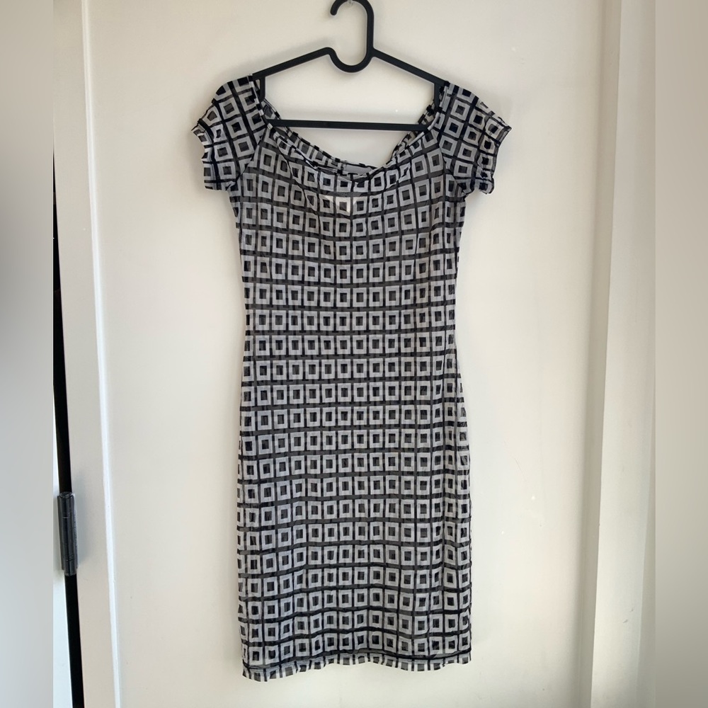 Vintage Authentic Versace Jeans Couture Mesh mini Dress y2k size M